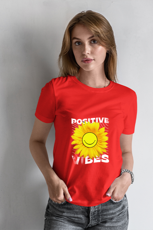 Positive vibe women T-shirt