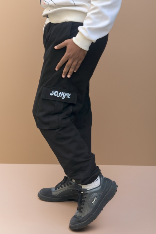 Air Joggers With Cargo Pockets Unisex (Black)